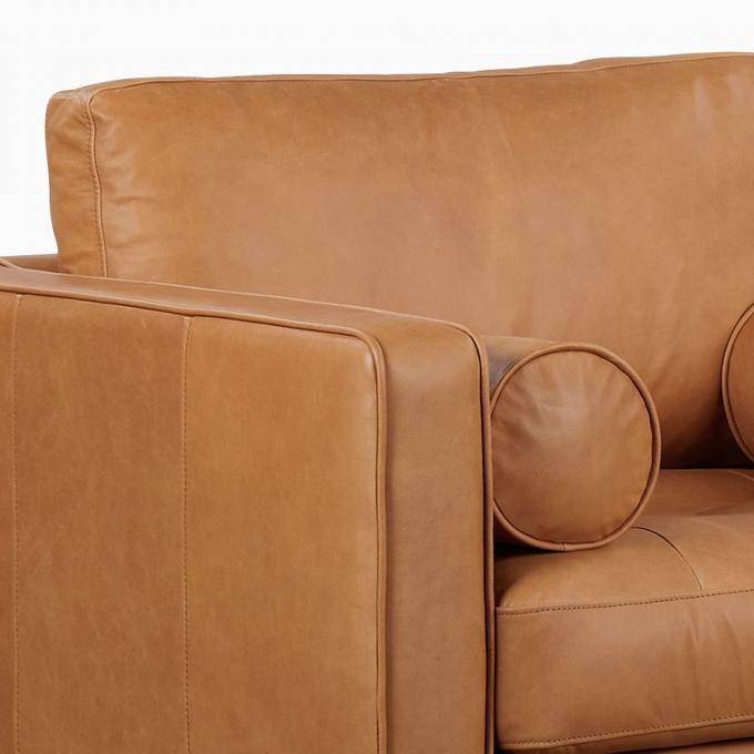Modern Velvet Arm Leather Chaise Lounge Chair com banquinho otomano 1