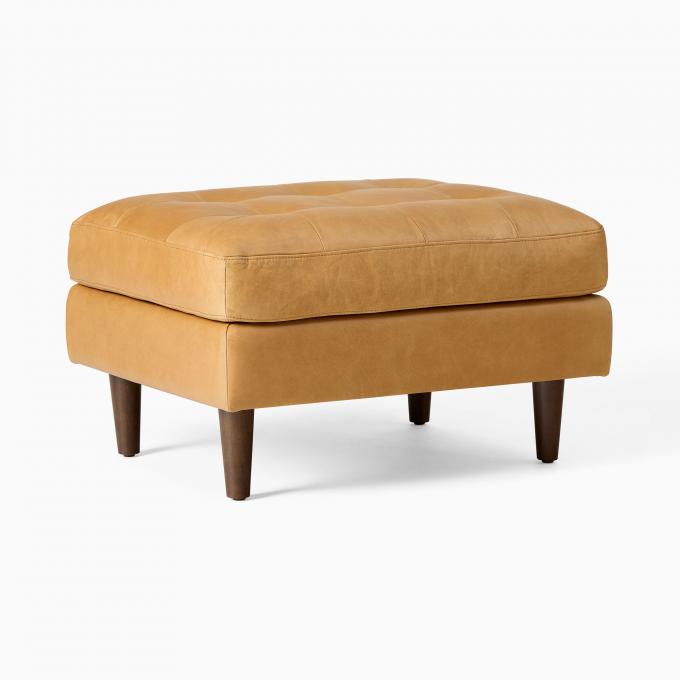 Modern Velvet Arm Leather Chaise Lounge Chair com banquinho otomano 2