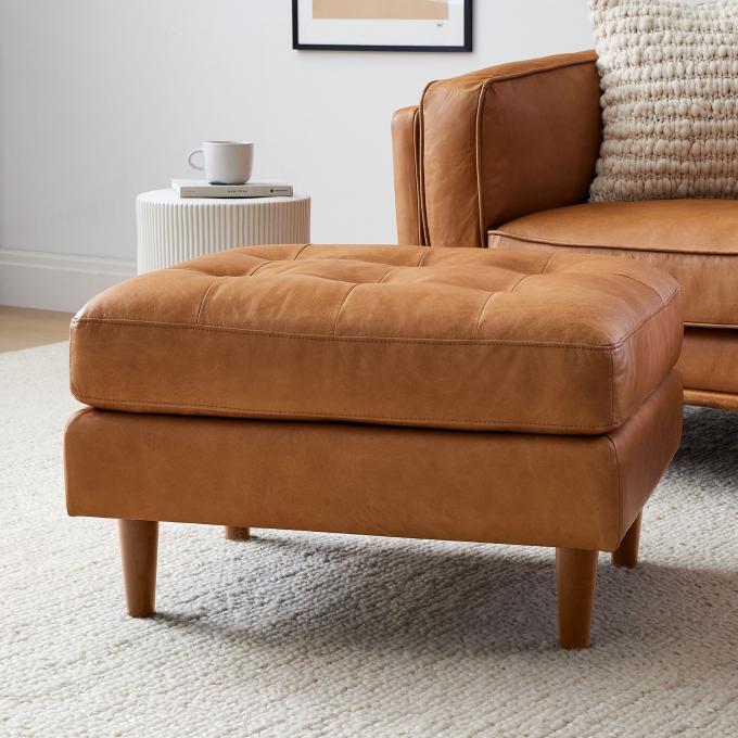Modern Velvet Arm Leather Chaise Lounge Chair com banquinho otomano 7