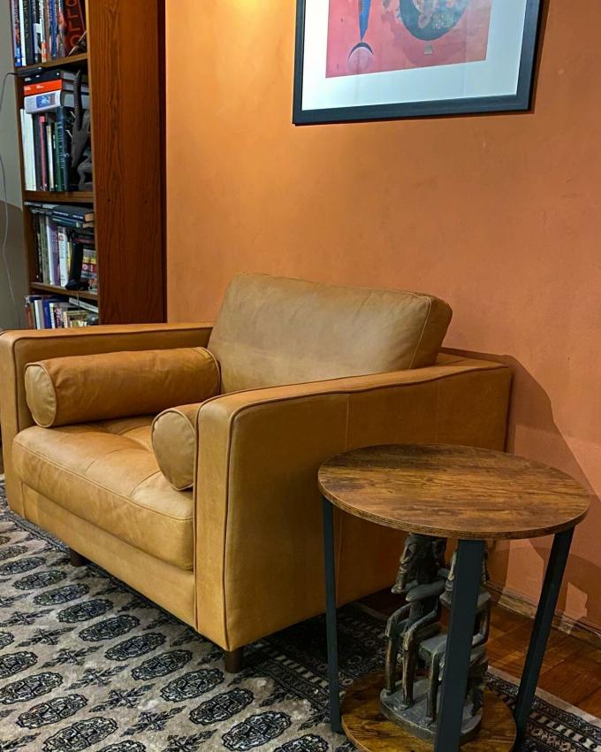 Modern Velvet Arm Leather Chaise Lounge Chair com banquinho otomano 8