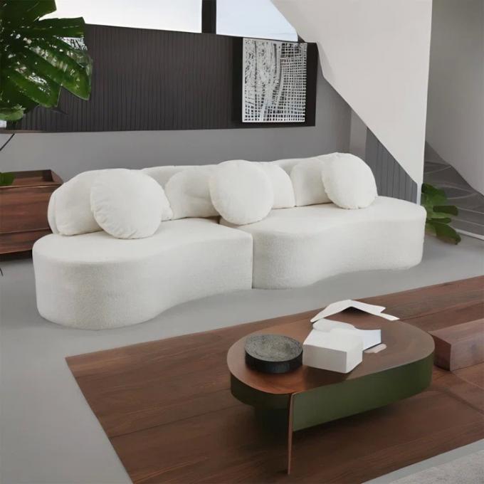 Sofá de tecido de bucle personalizado Sofá de tecido branco 3