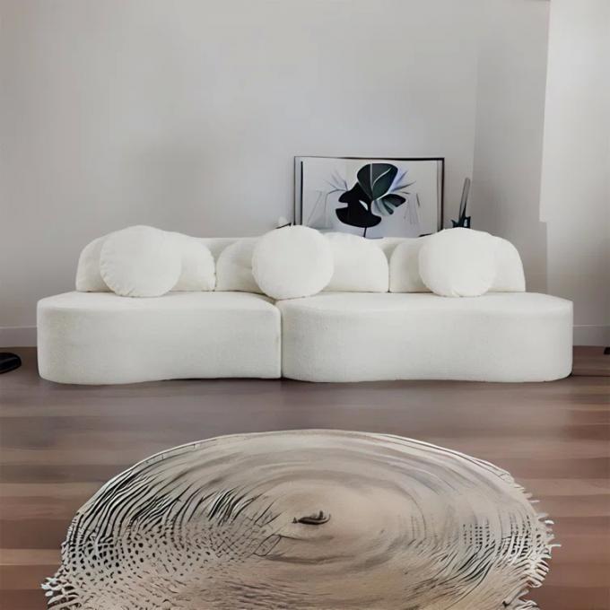 Sofá de tecido de bucle personalizado Sofá de tecido branco 2