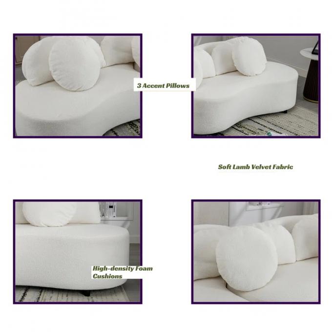 Sofá de tecido de bucle personalizado Sofá de tecido branco 4