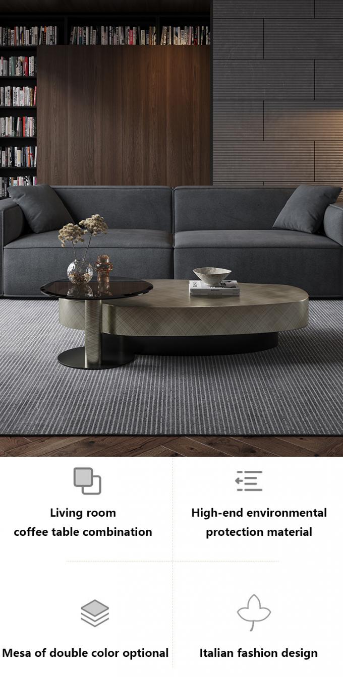 Tabela de café redonda contemporânea de aço inoxidável com base metálica 0