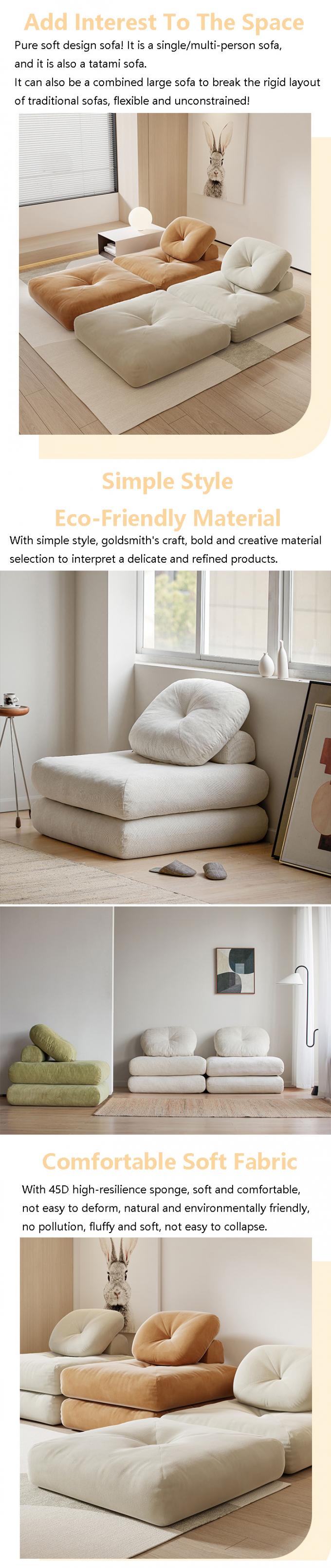 Sofá-cama reclinável convertível Tatami com tecido de veludo 1