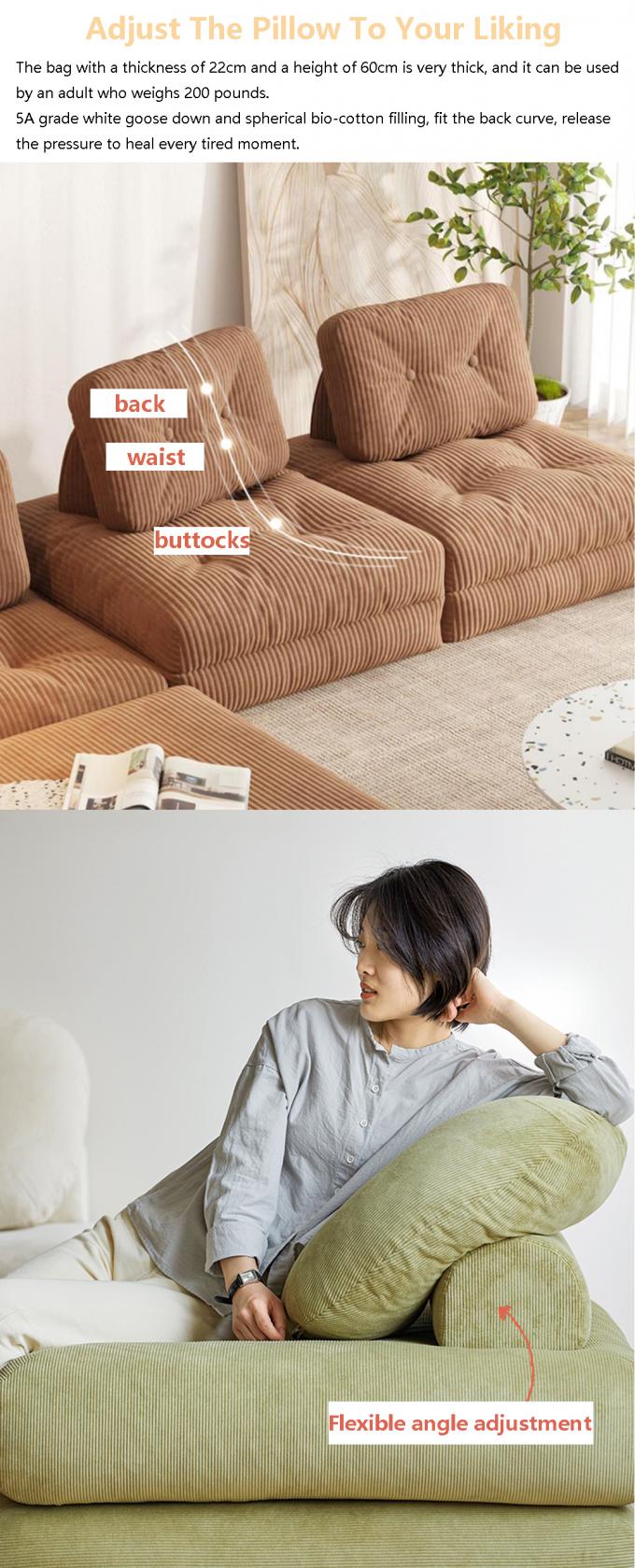 Sofá-cama reclinável convertível Tatami com tecido de veludo 3