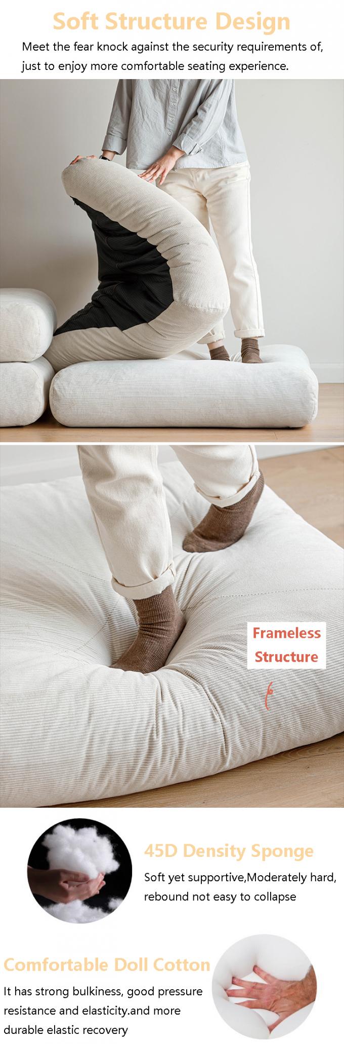 Sofá-cama reclinável convertível Tatami com tecido de veludo 2
