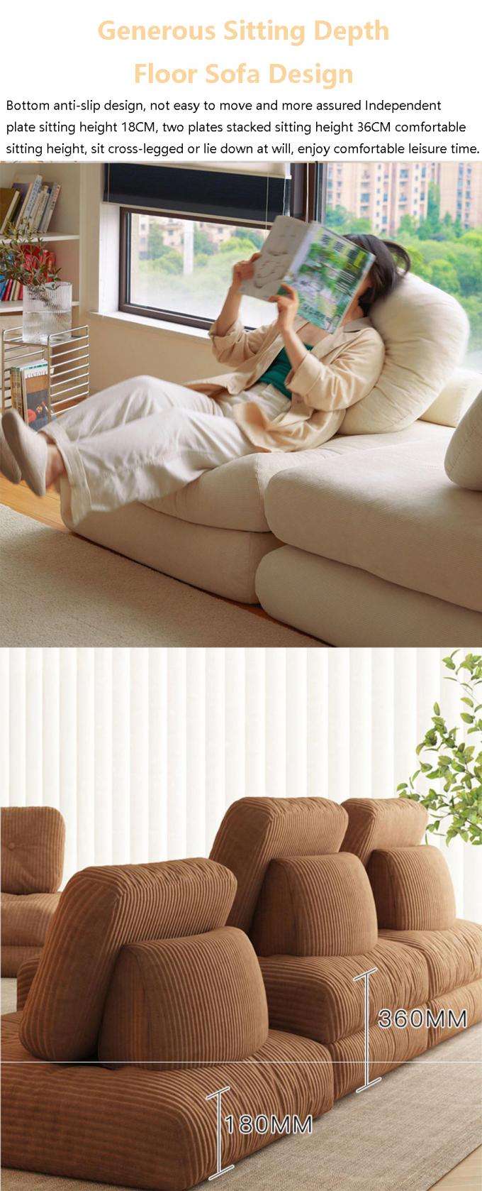 Sofá-cama reclinável convertível Tatami com tecido de veludo 4