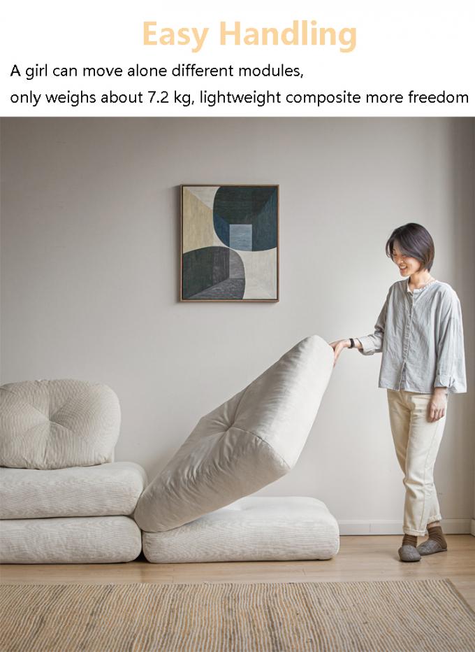 Sofá-cama reclinável convertível Tatami com tecido de veludo 6
