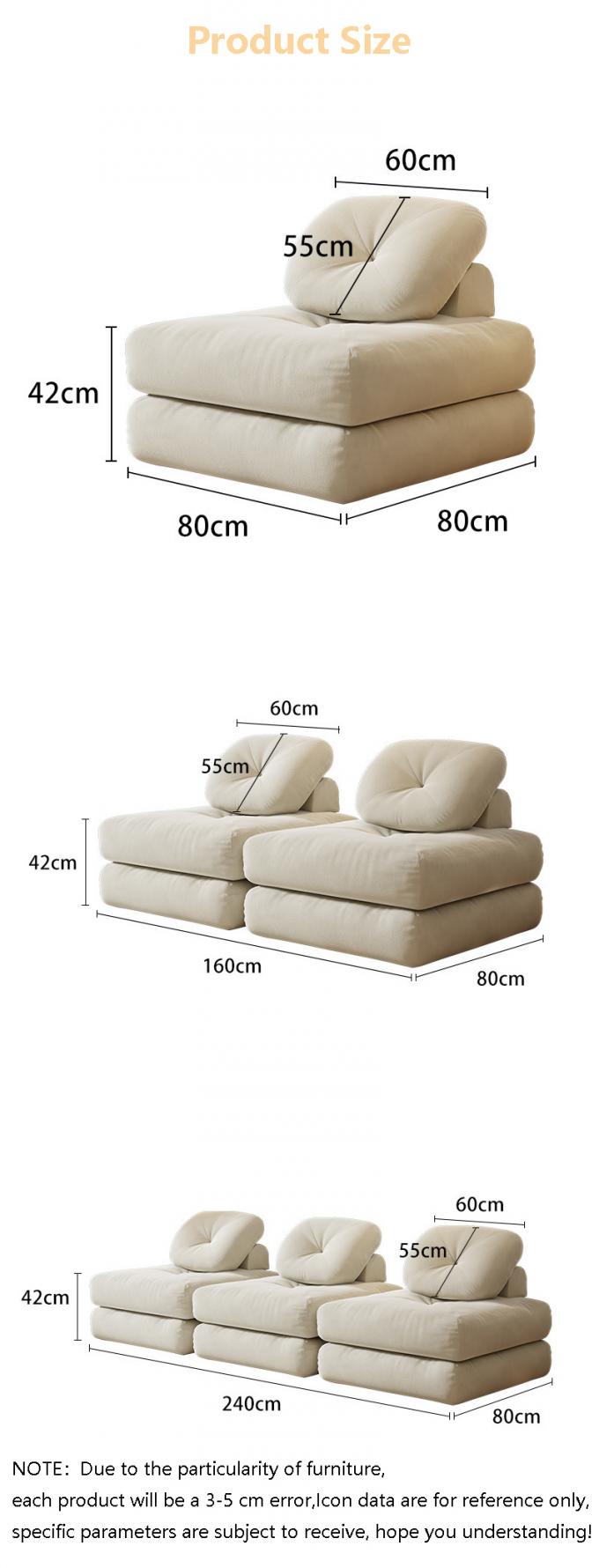 Sofá-cama reclinável convertível Tatami com tecido de veludo 7