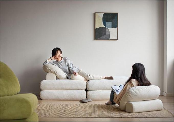 Sofá-cama reclinável convertível Tatami com tecido de veludo 10