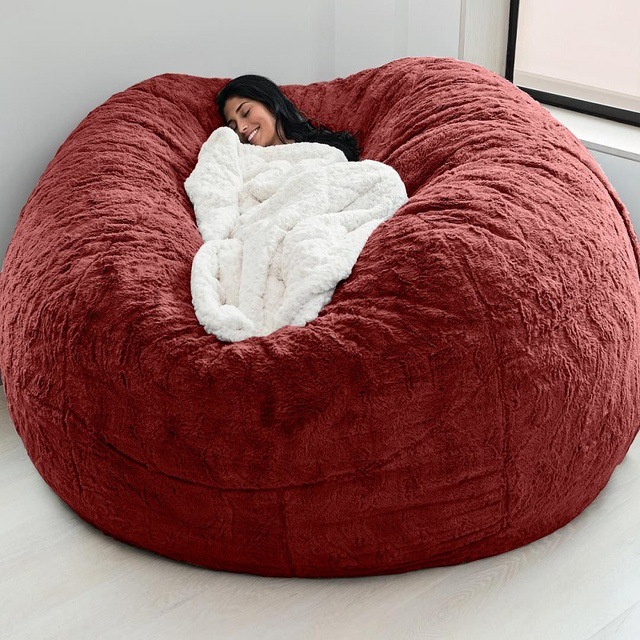 Outdoor 7Ft Saco de feijão gigante cadeira de salão Macia Falsa Pele Tecido EPS preencher 5