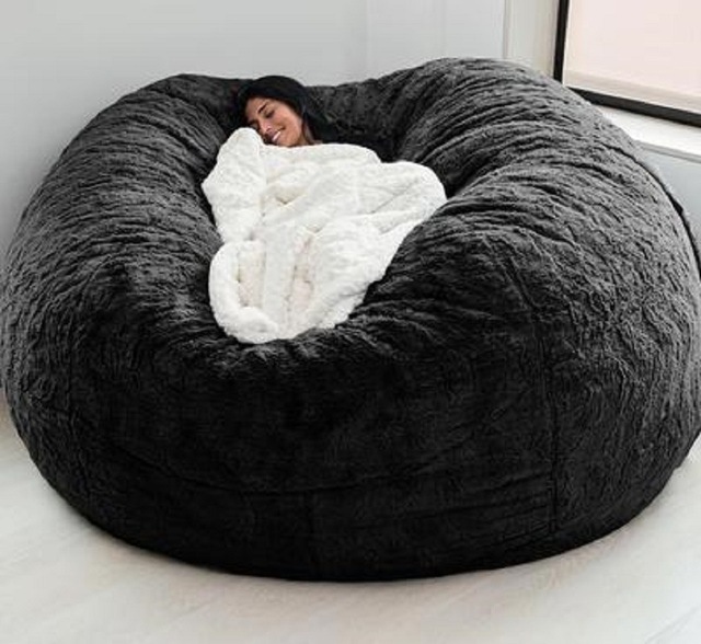Outdoor 7Ft Saco de feijão gigante cadeira de salão Macia Falsa Pele Tecido EPS preencher 4