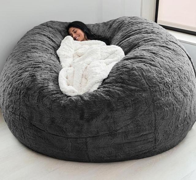 Outdoor 7Ft Saco de feijão gigante cadeira de salão Macia Falsa Pele Tecido EPS preencher 6