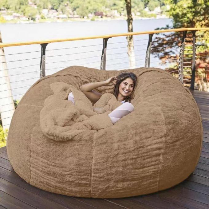 Outdoor 7Ft Saco de feijão gigante cadeira de salão Macia Falsa Pele Tecido EPS preencher 10