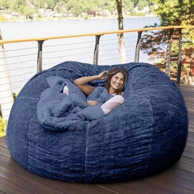 Outdoor 7Ft Saco de feijão gigante cadeira de salão Macia Falsa Pele Tecido EPS preencher 11