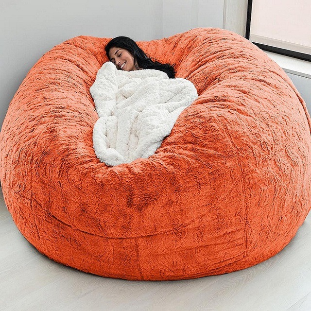 Outdoor 7Ft Saco de feijão gigante cadeira de salão Macia Falsa Pele Tecido EPS preencher 13