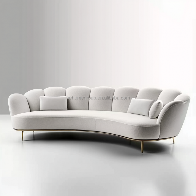 Material de preenchimento de espuma Luxury Living Room Fabric Sofa Velvet Upholster Sofa seccional para casa Hotel And End Design 2