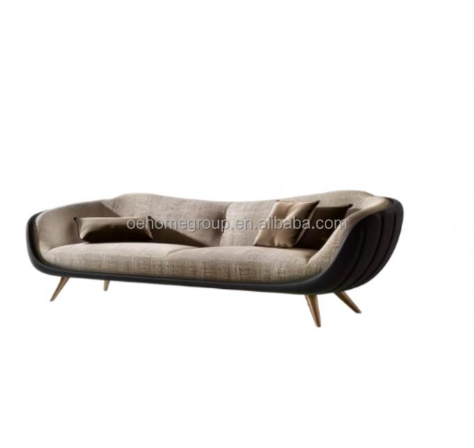 Sofá Moderno de 3 lugares, Macio, para Sala de Estar, Sofá de Canto, Tecido Bouclé, Branco, Móveis, Material de Enchimento: ESPUMA 2