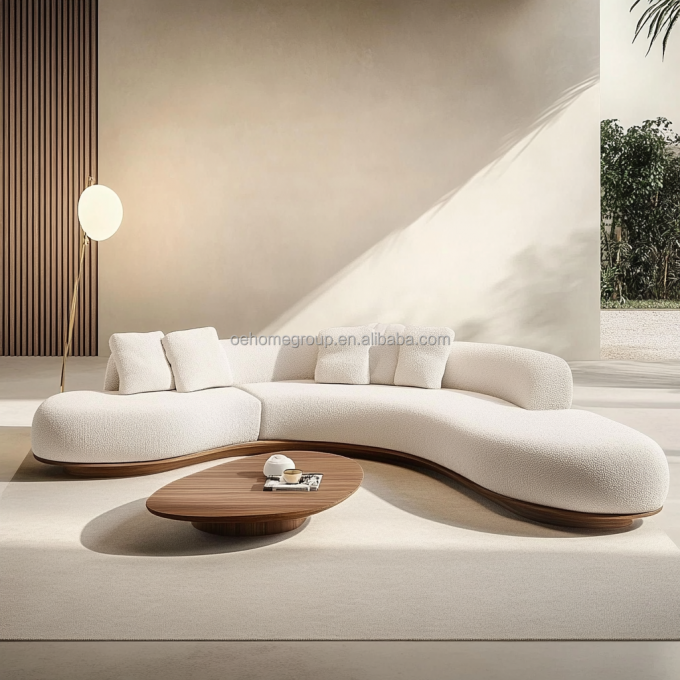 2 Sofá reclinável de cor de nozes em estilo japonês Wabi-sabi para design de sala de estar moderna e conjunto de móveis domésticos 3