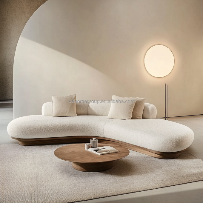 2 Sofá reclinável de cor de nozes em estilo japonês Wabi-sabi para design de sala de estar moderna e conjunto de móveis domésticos 4