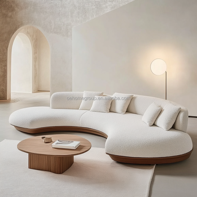 2 Sofá reclinável de cor de nozes em estilo japonês Wabi-sabi para design de sala de estar moderna e conjunto de móveis domésticos 5