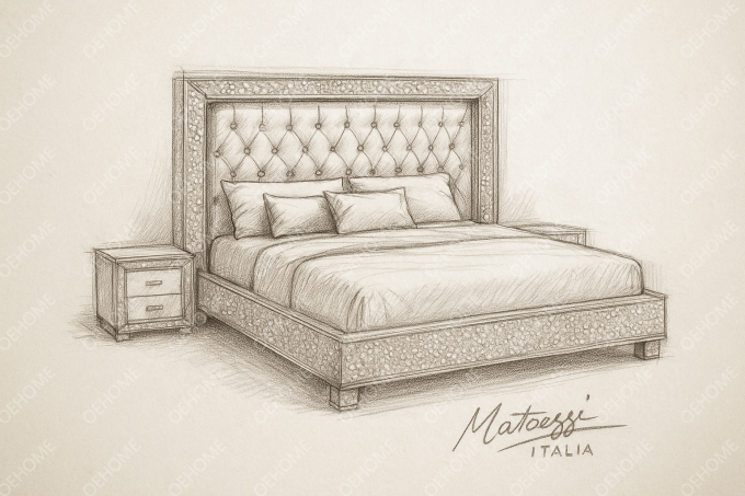 Últimos Designs de Móveis de Quarto Luxo Diamante Cristal King/Queen Size Cama Estofada Espelhada Para Hotéis e Vilas 1
