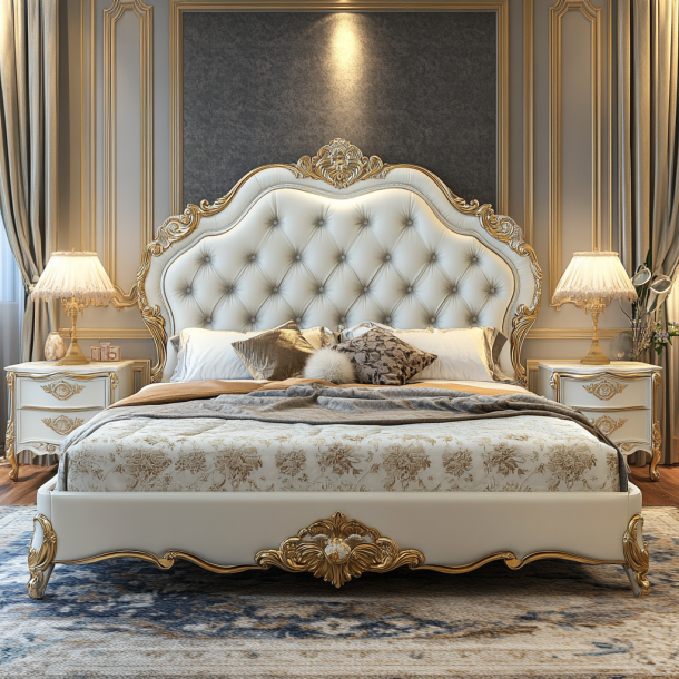 Casa Mobiliário de quarto King Size Design moderno Camas duplas de luxo com tamanhos personalizados 3