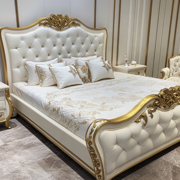 Casa Mobiliário de quarto King Size Design moderno Camas duplas de luxo com tamanhos personalizados 6