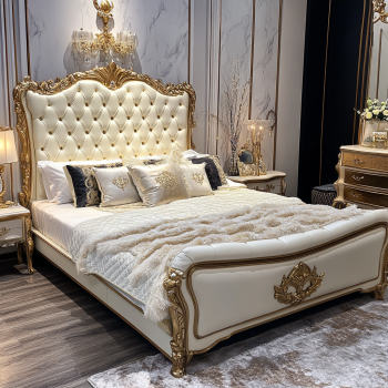 Casa Mobiliário de quarto King Size Design moderno Camas duplas de luxo com tamanhos personalizados 7