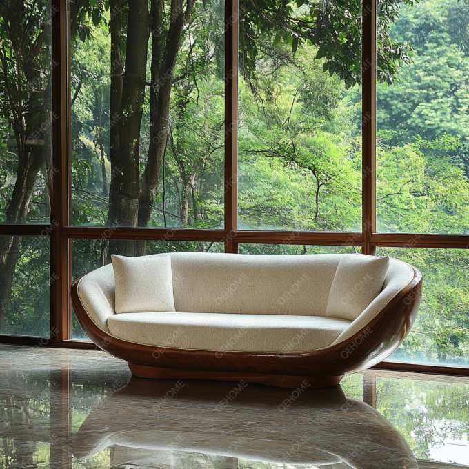 Conjunto de Sofá Moderno Personalizavel com Arte de Sala Simples Pernas de Madeira E Esquina Para Criar Uma Atmosfera Relaxante 6