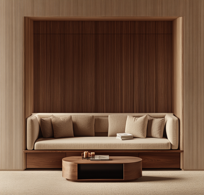 Sofá Combinado de Couro Moderno Italiano para Sala de Estar com Design Europeu Elegante em Madeira e Enchimento de Esponja 3