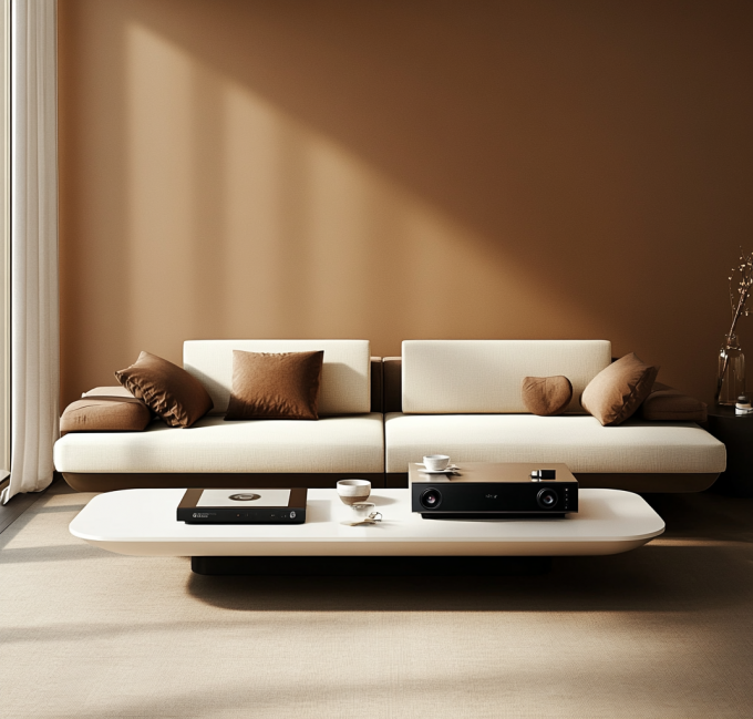 Sofá Combinado de Couro Moderno Italiano para Sala de Estar com Design Europeu Elegante em Madeira e Enchimento de Esponja 6