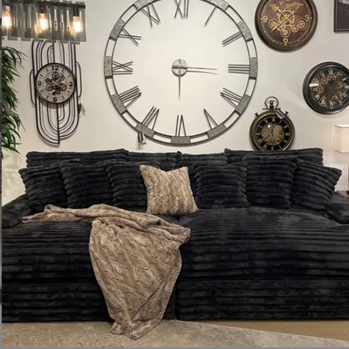 Sofá Chaise Lounge Loveseat Moderno em Tecido de Veludo Cotelê para Sala de Estar Contemporânea com Entrega Porta a Porta 1