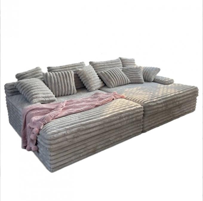 Sofá Chaise Lounge Loveseat Moderno em Tecido de Veludo Cotelê para Sala de Estar Contemporânea com Entrega Porta a Porta 3