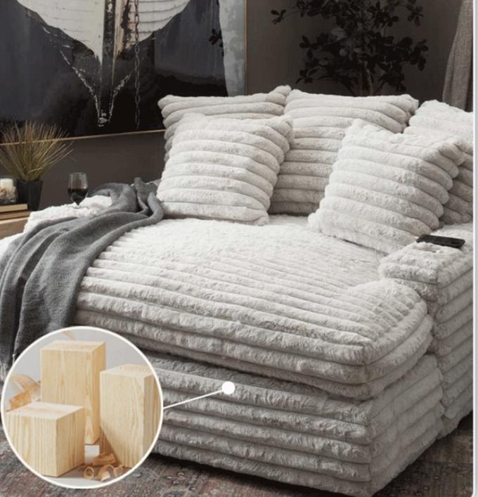 Sofá Chaise Lounge Loveseat Moderno em Tecido de Veludo Cotelê para Sala de Estar Contemporânea com Entrega Porta a Porta 8