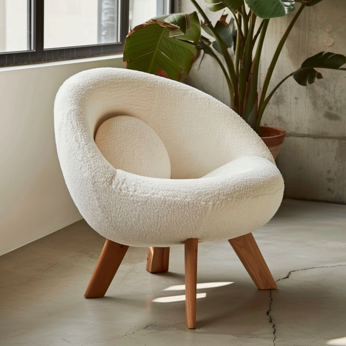Mobili para Casa Sofá de Luxo Italiano Leve Sala de Estar Cadeira de Braço com Estrutura de Madeira Maciça Cadeira de Braço com Perna de Carvalho e Tapete de Linho 6