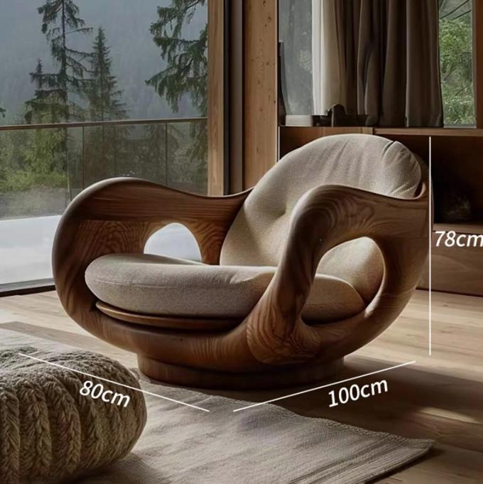 Hotel Reclining Tipo 1 de estilo italiano Sofá de madeira sólida Cadeira Creative Convertible Primeira Classe Cabine Log Design 4