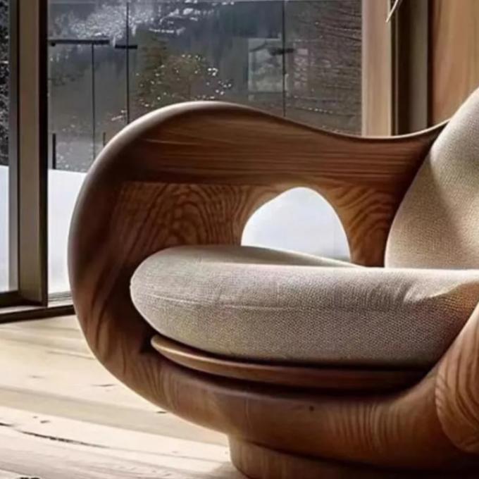 Hotel Reclining Tipo 1 de estilo italiano Sofá de madeira sólida Cadeira Creative Convertible Primeira Classe Cabine Log Design 5