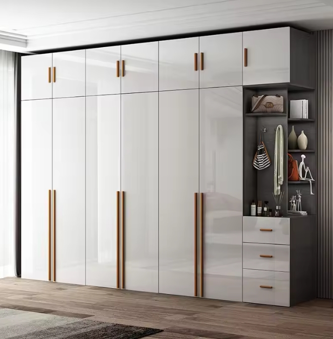 Customizado Moderno 2 Portas MDF Roupas de madeira Guarda-roupa Para quarto Extensivel Funcional 1