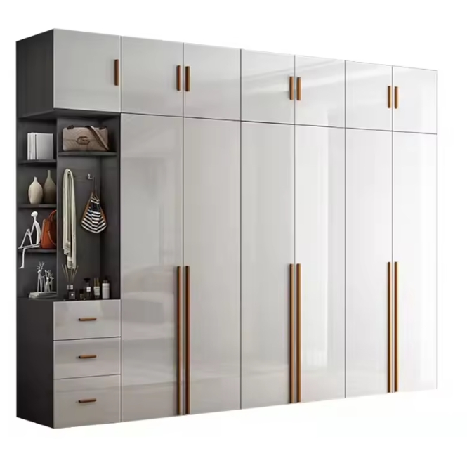 Customizado Moderno 2 Portas MDF Roupas de madeira Guarda-roupa Para quarto Extensivel Funcional 0