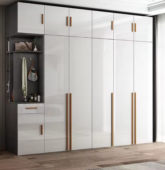 Customizado Moderno 2 Portas MDF Roupas de madeira Guarda-roupa Para quarto Extensivel Funcional 3