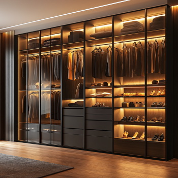 Mobiliário de Guarda-Roupa de Madeira Extensível para Design de Quarto Moderno em Foshan 3