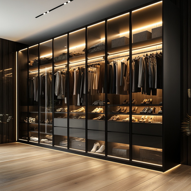 Mobiliário de Guarda-Roupa de Madeira Extensível para Design de Quarto Moderno em Foshan 4