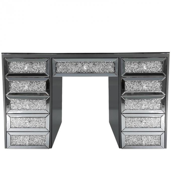 Mesa de Maquilhagem Moderna em Carvalho com Toucador com Espelho Iluminado e Arrumação 3