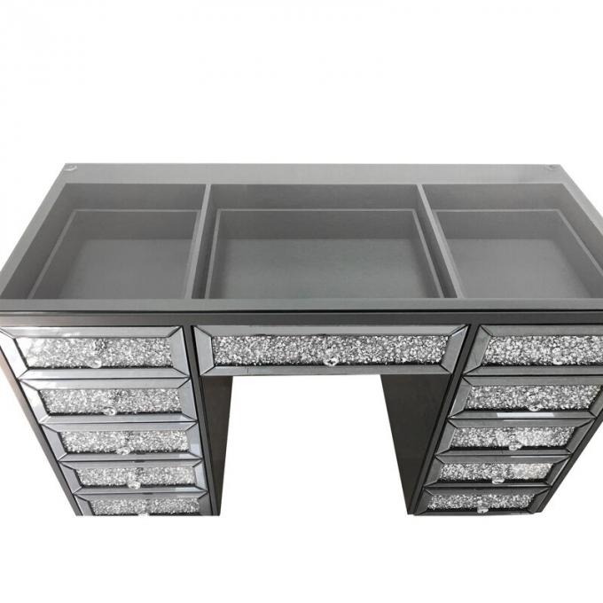 Mesa de Maquilhagem Moderna em Carvalho com Toucador com Espelho Iluminado e Arrumação 4