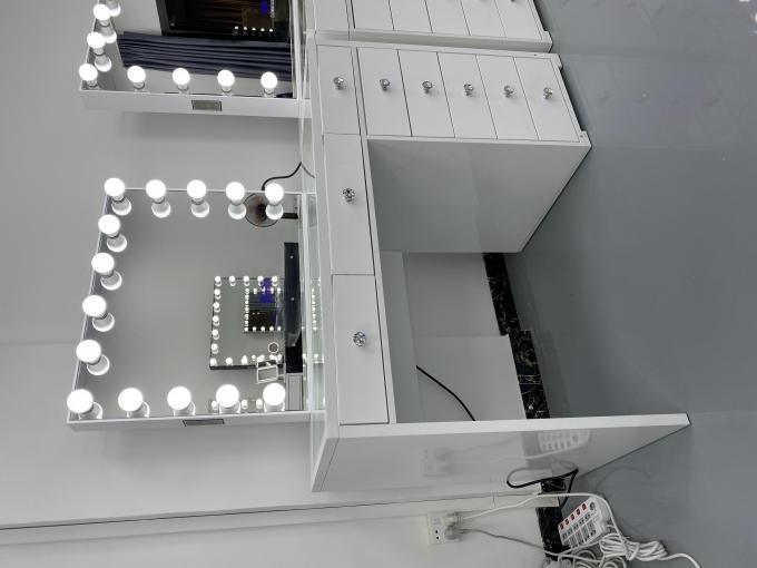 Y Packing Modern Dressing Table With Light Mirror Bedroom Vanity Dresser Make-up Desktop Led Mirrors Set Drawers Dresses 5
