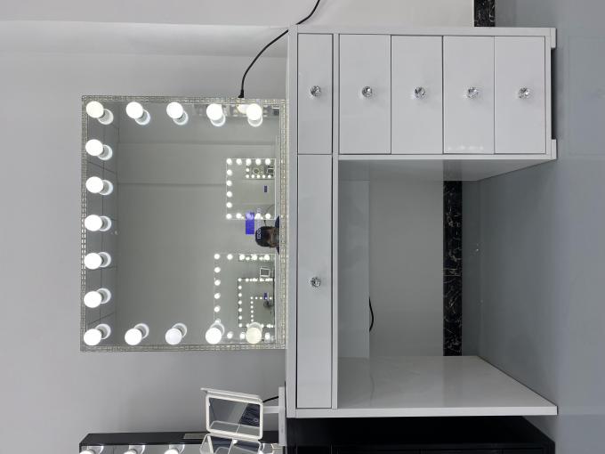 Y Packing Modern Dressing Table With Light Mirror Bedroom Vanity Dresser Make-up Desktop Led Mirrors Set Drawers Dresses 7