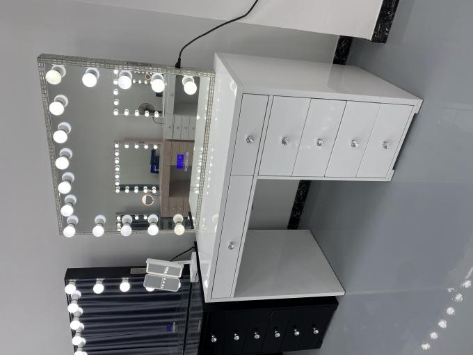 Y Packing Modern Dressing Table With Light Mirror Bedroom Vanity Dresser Make-up Desktop Led Mirrors Set Drawers Dresses 8