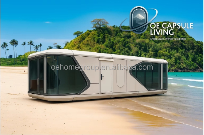 Casa pré-fabricada Hotel de luxo Vila modular 2 quartos Casas pré-fabricadas Espaço pré-fabricado Capsula Cabanas pré-fabricadas 5